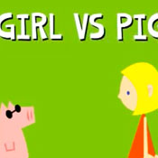 Girl vs. Pig